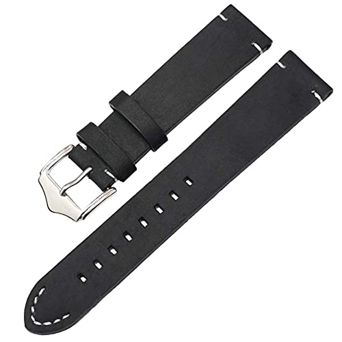 NXNONEPD Leder echtes Leder -Uhrenbänder Gürtel Schwarz dunkelbraune Vintage handgefertigte Edelstahlschnalle von NXNONEPD