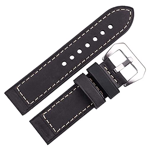 NXNONEPD Leder handgefertigtes Uhrenbänder 22 mm 24 mm Männer Frauen braun schwarz rote echte Leder -Uhren -Band -Gurtgurt Edelstahlschnalle von NXNONEPD