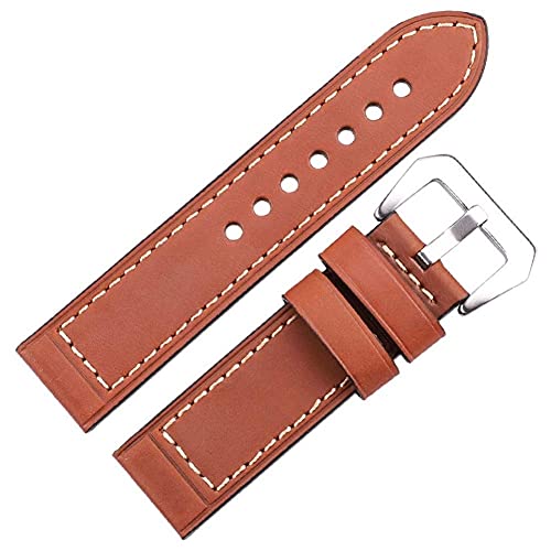 NXNONEPD Leder handgefertigtes Uhrenbänder 22 mm 24 mm Männer Frauen braun schwarz rote echte Leder -Uhren -Band -Gurtgurt Edelstahlschnalle von NXNONEPD