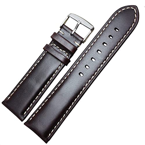 NXNONEPD Leder handgefertigtes echtes Leder -Uhren -Band -Gurt 18 19 20 21 22 24 mm schwarz dunkelbraune Handgelenk Armband Stahlstift Schnalle von NXNONEPD