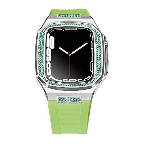 NXNONEPD Luxus Gummi -Gurt -Metallhülle für 44 mm 45 -mm -Diamant -Schutzstahl für iWatch 7 SE 6 5 4 Zubehör NXNONEPD Luxus Gummi -Gurt -Metallhülle für 44 mm 45 -mm -Diamant -Schutzstahl für iWatch 7 SE 6 5 4 Zubehör von NXNONEPD
