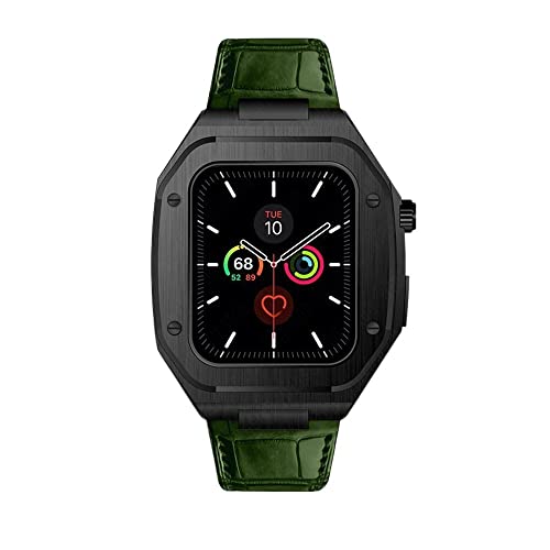 NXNONEPD Luxus -Metall -Hülle für Band Serie 8 7 44 mm 45 mm echter Lederbandmodifikation Kit Cover für iWatch 8 7 6 5 4 Se NXNONEPD Luxus -Metall -Hülle für Band Serie 8 7 44 mm 45 mm echter Lederbandmodifikation Kit Cover für iWatch 8 7 6 5 4 Se von NXNONEPD