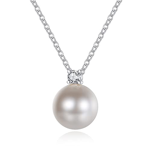 NXNONEPD Metallkette, Halsketten für Frauen trendy länglicher Kabel Einfacher runde Perle Anniversary Halskette 450 mm von NXNONEPD