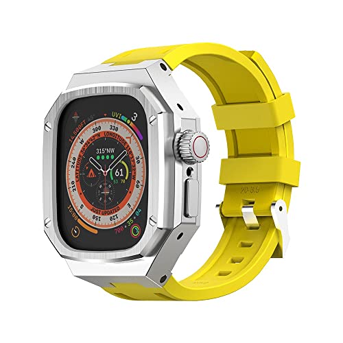 NXNONEPD Metallkoffer Silikongurt für Ultra 49mm Modification Kit Bussiness Luxusband für die IWatch -Serie 49mm DIY Mod Kit von NXNONEPD