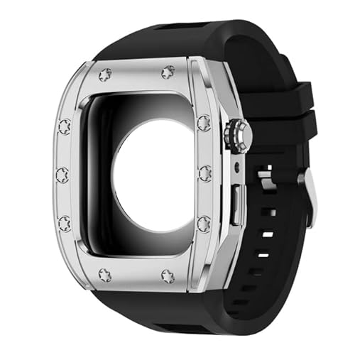 NXNONEPD Modification Kit Silikonriemen Correa für 44 mm 45 mm Metallschutzgehäuse Armband für Serie 8 7 6 5 4 Se von NXNONEPD