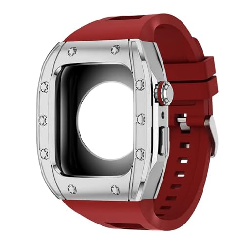 NXNONEPD Modification Kit Silikonriemen Correa für 44 mm 45 mm Metallschutzgehäuse Armband für Serie 8 7 6 5 4 Se von NXNONEPD