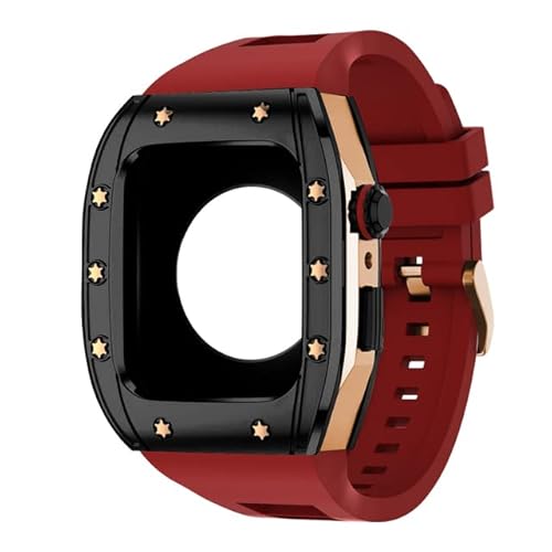NXNONEPD Modification Kit Silikonriemen Correa für 44 mm 45 mm Metallschutzgehäuse Armband für Serie 8 7 6 5 4 Se von NXNONEPD