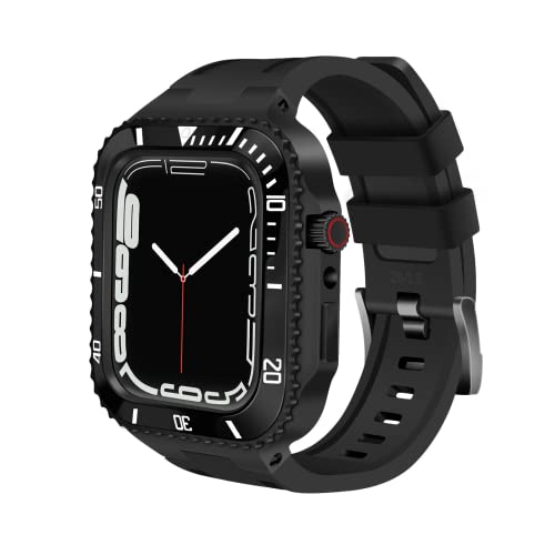 NXNONEPD Modifikations -Kit -Riemen für Band 45 mm 44mm Metallkoffer Ceramics Stoßfänger Mod Kit Cover für iWatch 8 7 6 5 4 se Gummigürtel von NXNONEPD