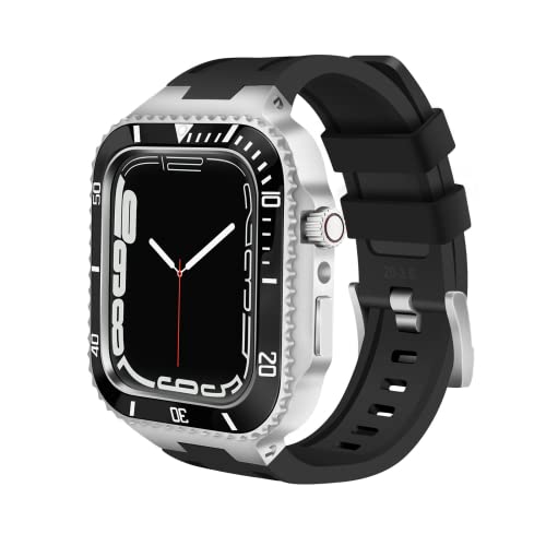 NXNONEPD Modifikations -Kit -Riemen für Band 45 mm 44mm Metallkoffer Ceramics Stoßfänger Mod Kit Cover für iWatch 8 7 6 5 4 se Gummigürtel von NXNONEPD