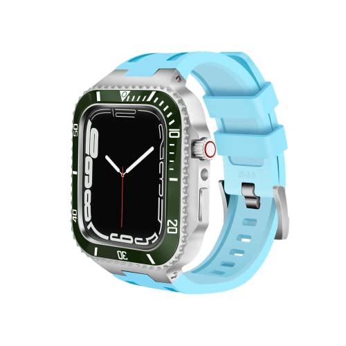 NXNONEPD Modifikations -Kit -Riemen für Band 45 mm 44mm Metallkoffer Ceramics Stoßfänger Mod Kit Cover für iWatch 8 7 6 5 4 se Gummigürtel von NXNONEPD