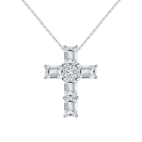 NXNONEPD Necklaces for Women and Men, Charm Pendant Necklace Cross with Rectangular Cubic Zirconia Pendant Necklaces, 18 Inches Length - Jewelry Birthday Gift von NXNONEPD