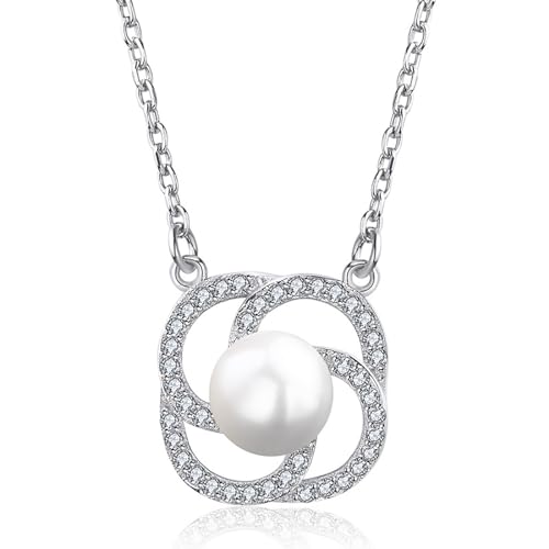 NXNONEPD Ondian Damen -Pendellie Pearl Halskette Frauen Einfache Anhänger Halskette mit Diamanten für Frauen Mädchen von NXNONEPD