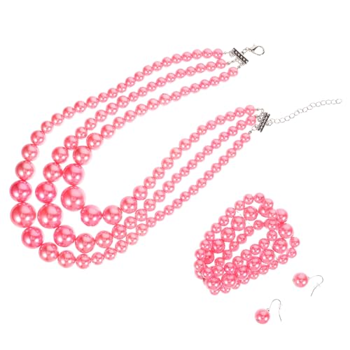 NXNONEPD Perlenohrringe und Armband Set Girls Schmuck Set Perlen Halskette für Frauen NXNONEPD Perlenohrringe und Armband Set Girls Schmuck Set Perlen Halskette für Frauen von NXNONEPD