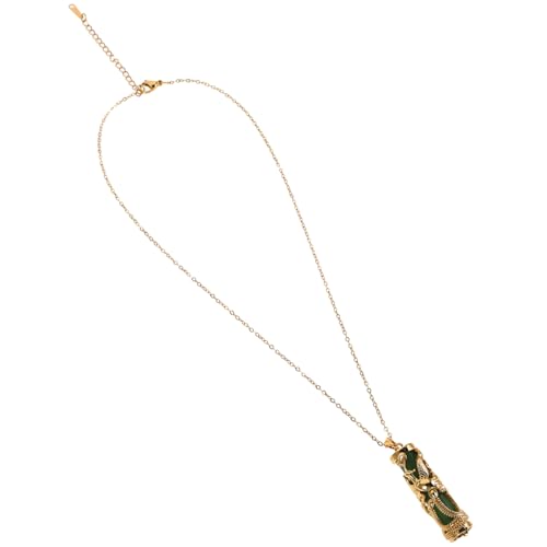 NXNONEPD Pillar Hals Anhänger Halskette Frauen Mode Schmuck Emaille Anhänger Jade Inlay einzigartige dekorative Accessoire NXNONEPD Pillar Hals Anhänger Halskette Frauen Mode Schmuck Emaille Anhänger Jade Inlay einzigartige dekorative Accessoire von NXNONEPD