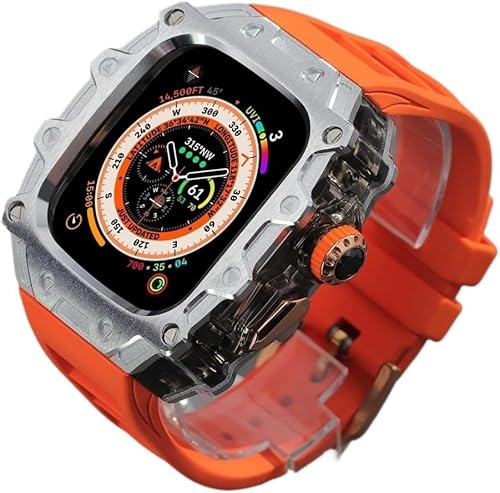 NXNONEPD RM Style Alloy Watch Case Watch Armband ， für Ultra 2 49mm, Männer Frauen Sportgummi -Uhr -Band und Hülle Kit ， für die Ersatzband der IWatch 8 -Serie -Ersatzband von NXNONEPD