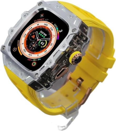 NXNONEPD RM Style Alloy Watch Case Watch Armband ， für Ultra 2 49mm, Männer Frauen Sportgummi -Uhr -Band und Hülle Kit ， für die Ersatzband der IWatch 8 -Serie -Ersatzband von NXNONEPD