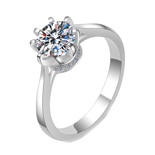 NXNONEPD Ringe für Frauen White, 18k Ehering Band Anniversary Ring Crown Ring mit Laborausbau Diamond 1ct Ringen von NXNONEPD
