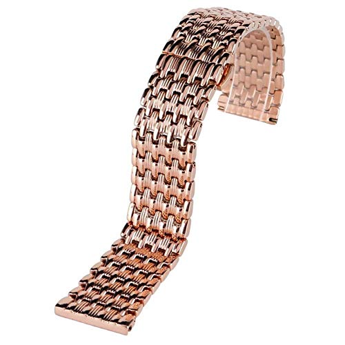 NXNONEPD Roségold Gurt 18mm 20 mm 22 mm Armband Festkörper Verstellbares Edelstahl -Uhrenband -Gurt Ersatz für Frauen Männer Armband von NXNONEPD