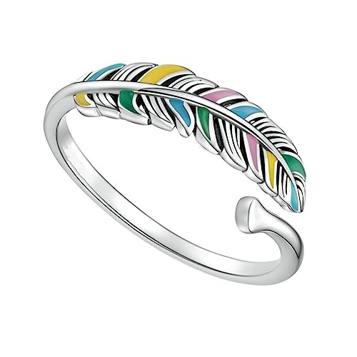 NXNONEPD Silber Open Gefiedersfinger Ring für Frauen Schmuck elegantes Fingerzubehör für Partys und täglich tragen einzigartig sie von NXNONEPD