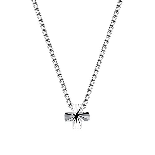NXNONEPD Sterling Silber Silber 20 -Zoll -Kistenkette Cross Anhänger Halskette für Frau Mann Verlobungs Hochzeit Geschenk von NXNONEPD
