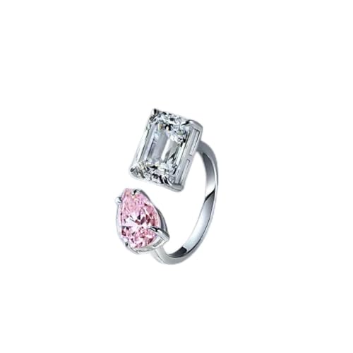 NXNONEPD Sterling Silber Silber 7 * 10 mm rosa Birnenquadrat von NXNONEPD