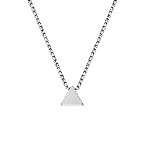 NXNONEPD Sterling Silber Silber Dreieck Halskette Frauen kleine frische geometrische Dreiecksanhänger Halskette für Frauen Schmuck von NXNONEPD