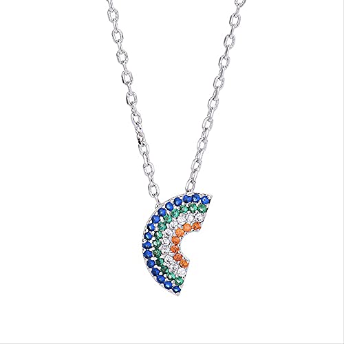NXNONEPD Sterling Silber Silber Halskette Regenbogenform Halskette Form Sterling Silber Schmuck runde Halskette NXNONEPD Sterling Silber Silber Halskette Regenbogenform Halskette Form Sterling Silber Schmuck runde Halskette von NXNONEPD