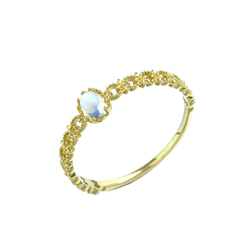 NXNONEPD Versprechen Ring und Verlobungsmondone/Opal, hohle Blumengelbe Ringe Frauen Hochzeit von NXNONEPD