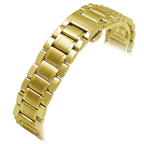 NXNONEPD Watch Gurt Business Watch Band 14mm 18 mm 20 mm 22 mm 24 mm Edelstahl Metallarmband Schwarzes Roségold Silber von NXNONEPD