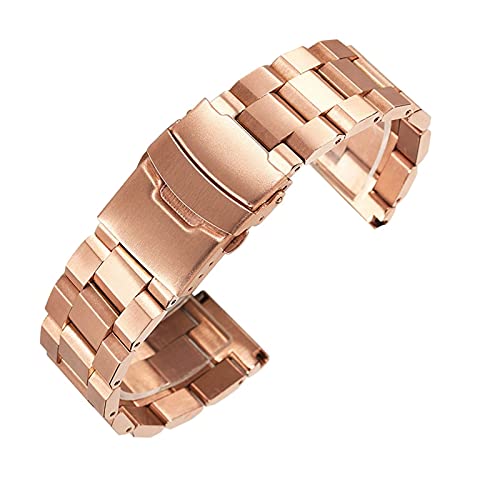 NXNONEPD Watch Gurt Business Watch Band 14mm 18 mm 20 mm 22 mm 24 mm Edelstahl Metallarmband Schwarzes Roségold Silber von NXNONEPD