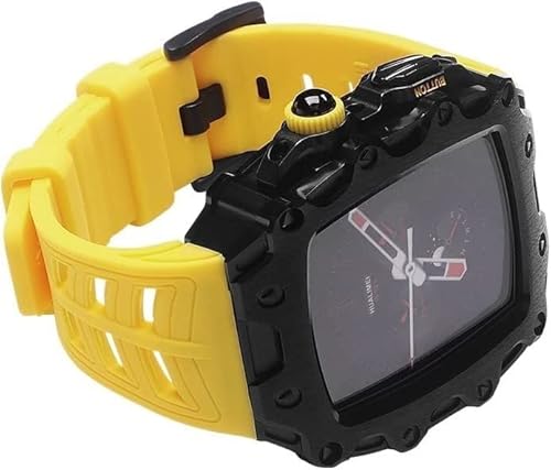 NXNONEPD Zinklegierung Gehäuse mit Silikonbandmodifikation Kit ， für S8 7 44 mm 45 mm ， Rugged Edelstahlschnalle Kieselbandelgurt ， für iWatch 6 5 4 SE Armband Armband von NXNONEPD