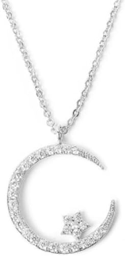 NXNONEPD necklace Silver Chains For Women,Crescent Women, Sterling Moon Star Zircon Pendant Dainty Trendy Choker Chain Jewelry Her Girls Couples von NXNONEPD