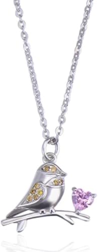 NXNONEPD necklace Silver Necklace,Bird Branches For Women Sterling Cute Sparrow Zircon Pendant Dainty Trendy Choker Chain Jewelry Her Girls Couples von NXNONEPD