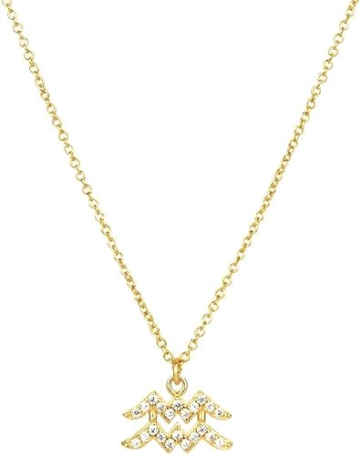 NXNONEPD necklace Sterling Silver Chain,Zodiac Signs Elegant Ladies Ancient Symbols Zirconia Choker Horoscope Symbol Pendant Jewelry For Girls Birthday Present von NXNONEPD