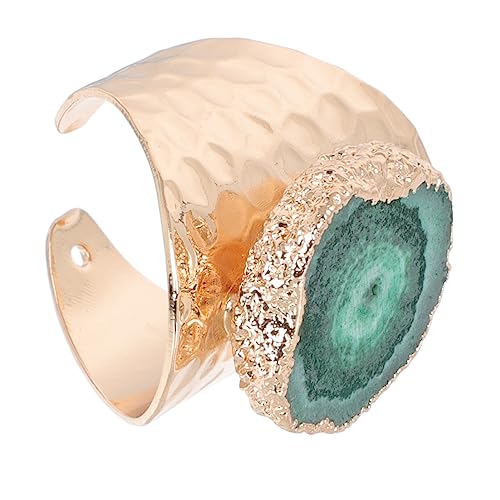 NXNONEPD -plattierte Kristallring Männer Armband Kostüm Zappel Ringe Ohrringe Personalisierte Ringkunst Real einstellbarer Turmalin -Nagelabziehbilder Türkis Pearl Ct Achat lila von NXNONEPD