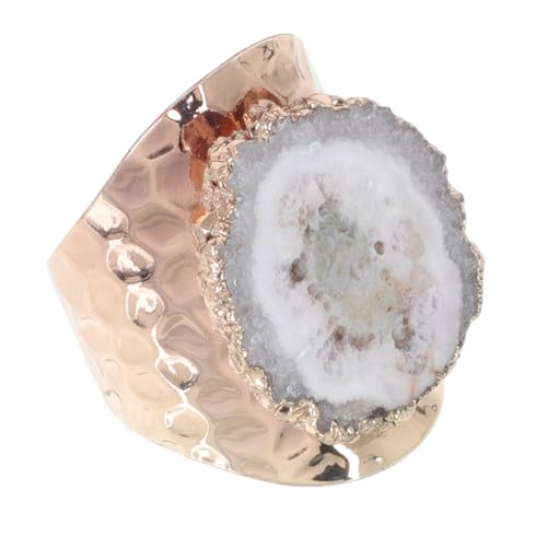 NXNONEPD -plattierte Kristallring Männer Armband Kostüm Zappel Ringe Ohrringe Personalisierte Ringkunst Real einstellbarer Turmalin -Nagelabziehbilder Türkis Pearl Ct Achat lila von NXNONEPD