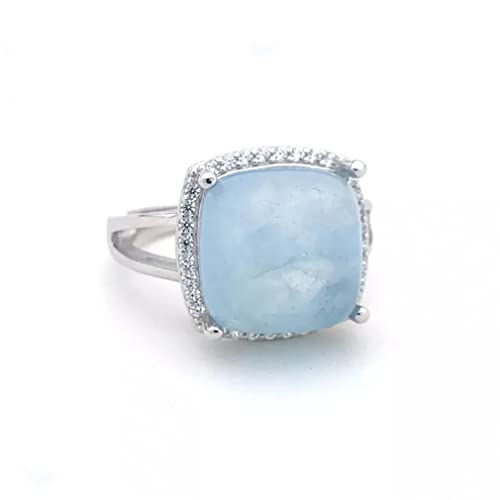 Natural Aquamarin Ringe Sterling Silber Silber Beryl Edelstein 12mm für Frauen Geburtstag Hochzeit Schmuck Geschenk Natural Aquamarin Ringe Sterling Silber Silber Beryl Edelstein 12mm für Frauen Geburtstag Hochzeit Schmuck Geschenk von NXNONEPD