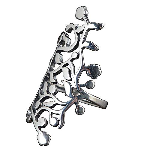 Verstellbarer Ring für Frauen, Slester Silber Silber Vintage Long Hohlblatt Blume Punk Punk Verstellbarer Knöchel Heckring Fingergelenk Zehen Ring Schmuck für Frauen Geschenk Hochzeit Mutter Tag Verstellbarer Ring für Frauen, Slester Silber Silber Vintage Long Hohlblatt Blume Punk Punk Verstellbarer Knöchel Heckring Fingergelenk Zehen Ring Schmuck für Frauen Geschenk Hochzeit Mutter Tag von NXNONEPD