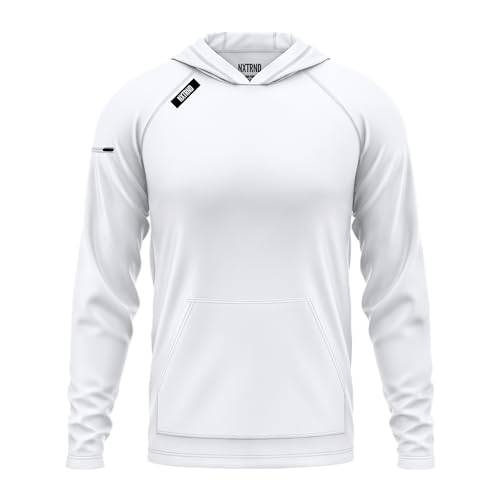 Nxtrnd Helm Herren Leichter Hoodie Relaxed Fit Poly Spandex Mischung, Weiss/opulenter Garten, X-Large von NXT NXTRND