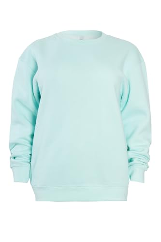 NY Deluxe Edition Damen-Sweatshirt mit Rundhalsausschnitt, Fleece, Rundhalsausschnitt, Größe 36-42, mint, 26-28 Plus von NY Deluxe Edition