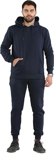 NY Deluxe Edition Herren Plus Size Pullover Trainingsanzug Set Hoodie Sweatshirt Top & Jogginghose Lounge Wear Sport Walking Gym, navy, 4XL von NY Deluxe Edition