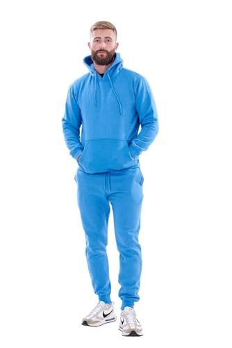 NY Deluxe Edition Herren Pullover Trainingsanzug Hoodie Jogginghose Set Pullover Top & Jogginghose, blau, XL von NY Deluxe Edition