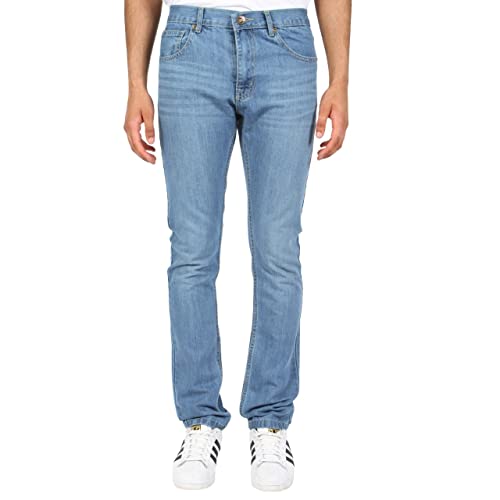 NY Deluxe Edition Herren Slim Fit Stretch Denim Jeans Hose, hellblau, W34 von NY Deluxe Edition