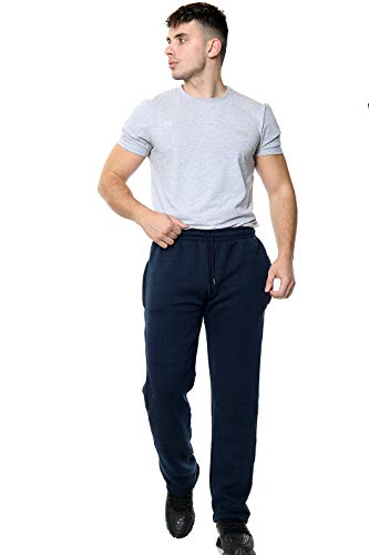 NY Deluxe Edition Herren Sporthose mit offenem Saum, Fleece, Freizeithose, Jogginghose, Größe S bis 5XL Gr. XXXXXL, navy von NY Deluxe Edition