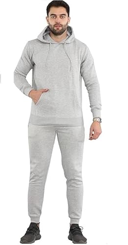 NY Deluxe Edition Herren-Trainingsanzug, Kapuzenpullover, Jogginghose, Set mit Oberteil und Jogginghose, grau, XL von NY Deluxe Edition