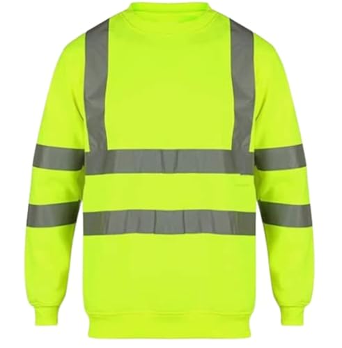 NY Deluxe Edition Hochsichtbares Sweatshirt mit Rundhalsausschnitt, Sicherheits-/Arbeitssicherheit, Fleecepullover, Größe S-5XL, gelb, XXL von NY Deluxe Edition