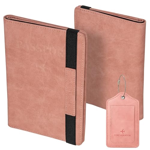 NEYYOS® - Reisepasshülle, Reisepass RFID Blockierend, Pässe Organizer Tasche, Passport Reisebrieftasche Impfkartenhalter, Hülle PU Leder Reisedokumente, Pass Halter, Geldbörse Wallet Cover, Kartenetui von NY NEYYOS