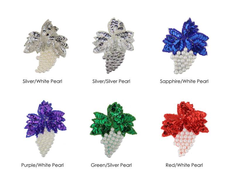 Bunch Of Grapes Perlen/Pailletten/Perlen Applikation 8.25"x2.75" - Wählen Sie Ihre Farbe Bunch Of Grapes Perlen/Pailletten/Perlen Applikation 8.25"x2.75" - Wählen Sie Ihre Farbe von NYBeadBoutique