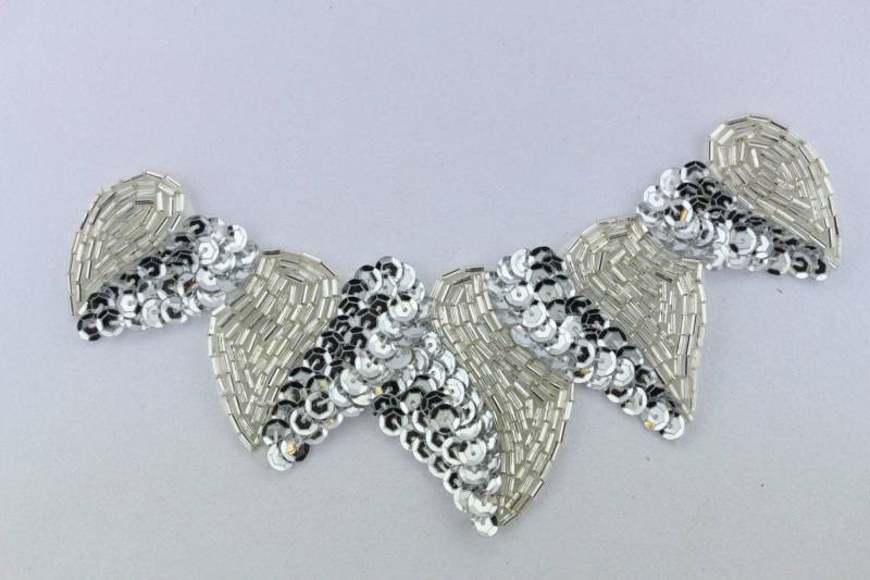 Pailletten - Und Perlen Verzierte Applikation, 18 cm von NYBeadBoutique