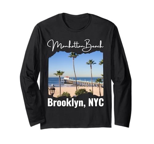 Manhattan Beach Brooklyn New York City Souvenir Damen Herren Langarmshirt von NYC Beach Designs New York Pride Born in NYC Kids